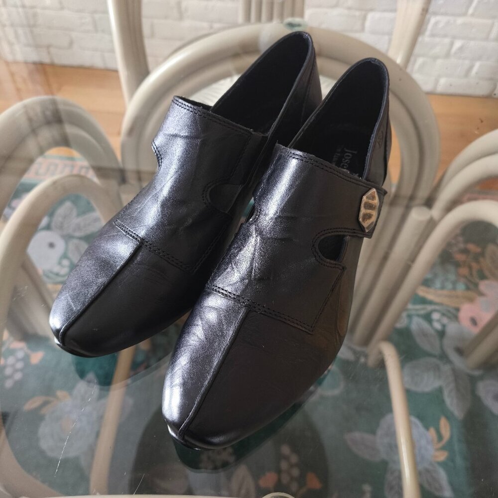 Josef Seibel Heeled Booties Genuine Leather Mary Jane sz 39 Black Cottagecore
